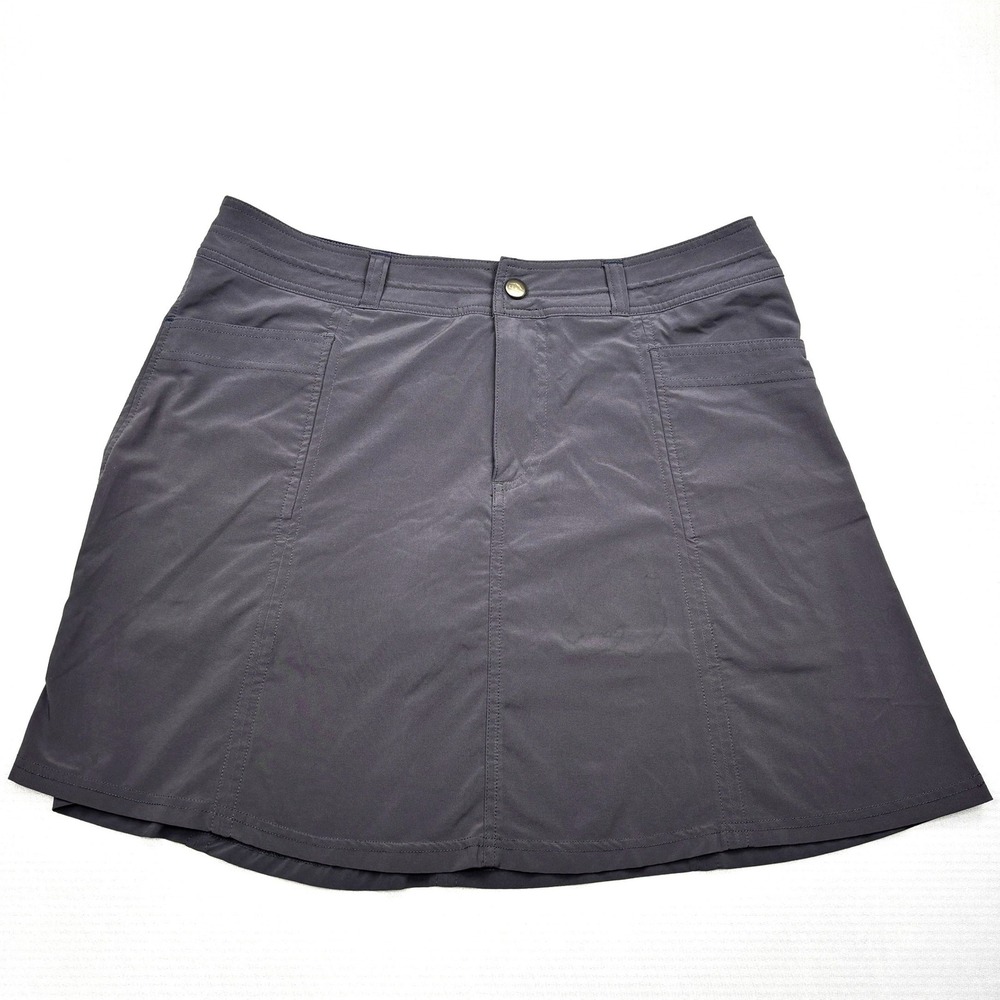 LL Bean Vista Trek Skort Womens Size 12 Reg Charcoal Gray Hiking Shorts 288936